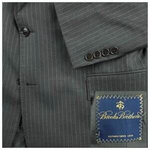 Brooks Brothers Blazer Sport Coat Mens 44R Wool Modern Gentleman Pinstripe Gray